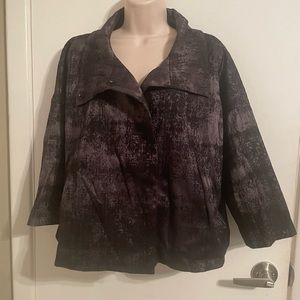 Black shaded Eileen Fisher short jacket. Size XS.